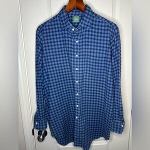 Sid Mashburn Spread collar Sport Shirt - blue/navy/red - Large